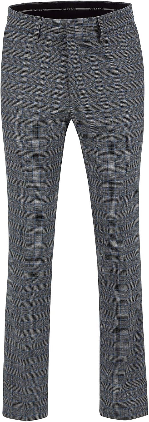 GOLFINO - The Fringe Trousers, Men's Designer Checked Trousers in Slim fit at Amazon Menâs 
