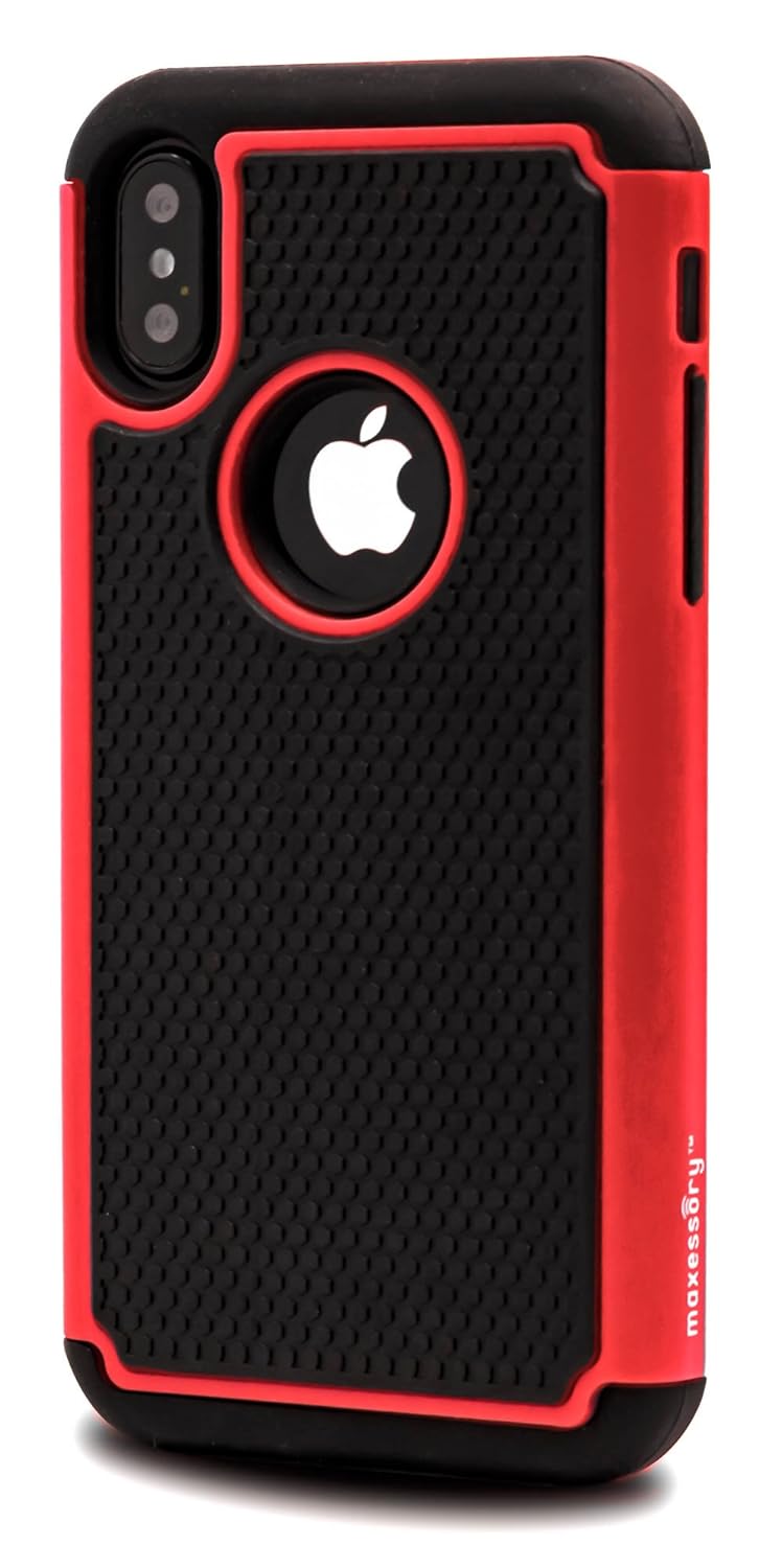 iPhone X Case, Maxessory Red Haven Slim ShockProof Rugged