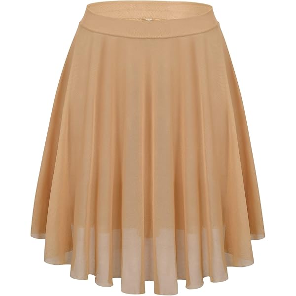 Tacherlia 27.5" Long Ballet Skirt - 2-Layer Tulle, Elastic Waistband (Fits Waist 23.5"-31.5")