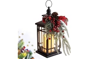 KAMPGO Christmas Decorations Outdoor Hanging Lanterns Holiday Decorative Lantern LED Candle Lantern Decorative Indoor & Outdoor, Christmas Decorations for Patio Front Porch Table Decor,Christmas Gifts