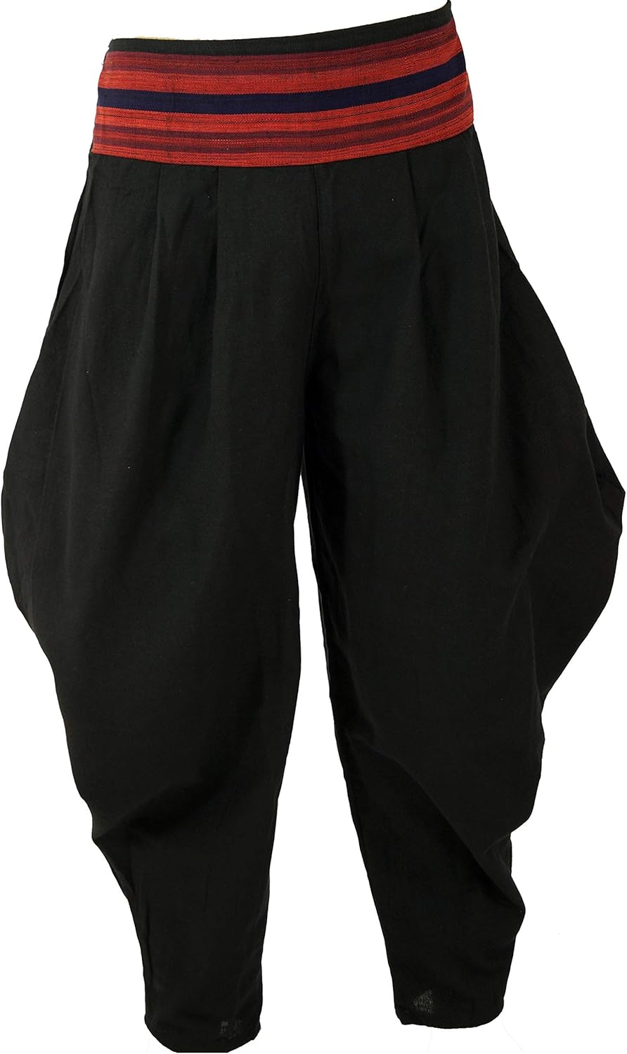 Pantaloni Harem Aladdin In Cotone – GURU-SHOP, Taglia Unica 36-44, Vita Elastica, Nero