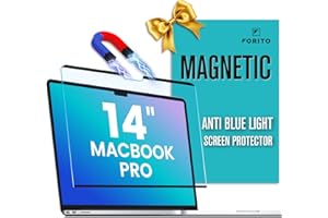 F FORITO Magnetic Anti Blue Light Screen Protector Compatible with MacBook Pro 14 inch (2024-2021, M4, M3, M2, M1), Bubble-Fr