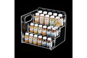 Wiojtry 3-Tier Vitamin Storage Organizer, Organizer for Vitamin Bottles And Medicine Bottle, Vitamin Bottle Organizer for Cou