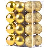GOOTRADES Set of 24 Mini Shatterproof Christmas Balls Tree Ornaments Party Decoration, 3cm/1.1'' (Gold)