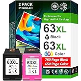 63XL Ink Cartridge Black/Colour Compatible for HP 63 Ink Cartridges Compatible for Envy 4520 4522 3634 OfficeJet 3830 4650 52