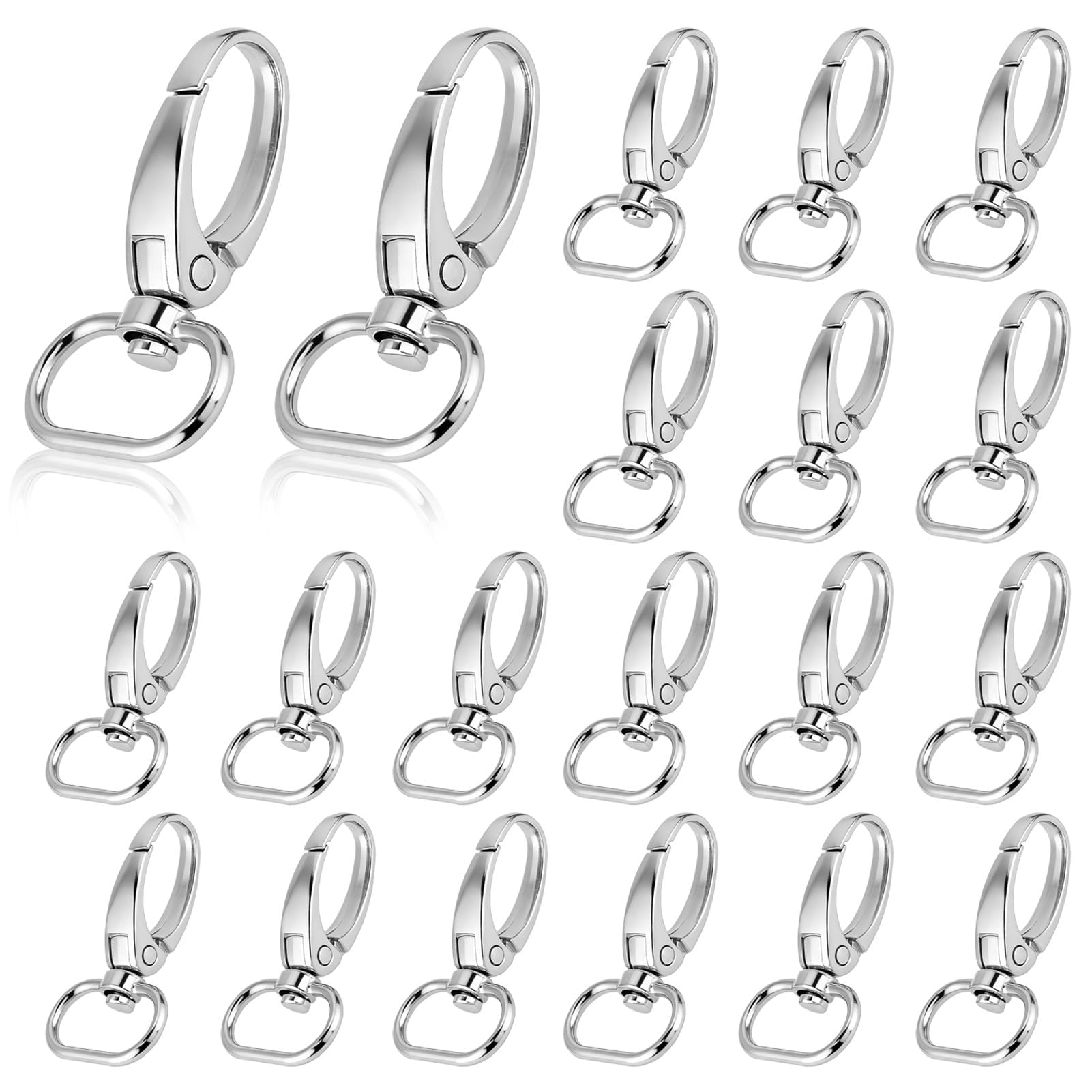 20pcs Inside Diameter Swivel Trigger Ring, Bag Clasps Keychain Key Ring Hooks Bag Belt Strap Buckle(38mm)