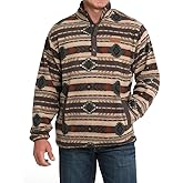 Cinch Men's Brown Aztec Fleece Pull Over