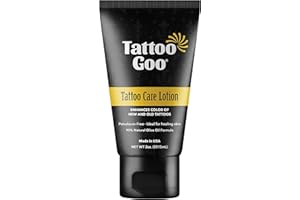 Tattoo Goo Aftercare Lotion Soothing, Color Brightening Skin Moisturizer - Healing Treatment with Olive Oil, Healix Gold + Panthenol - Vegan, (Packaging May Vary) - 2 oz