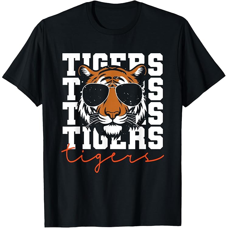 Amazon.com: Tigers Mascot T Shirt Vintage Sports Name Tee