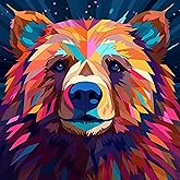 Pavemlo 5D Diamond Art Kits for Adults Colorful Bears, Full Drill Diamond Art Cartoon Pictures Paint with Diamonds, DIY Cross Stitch Jewel Art Rhinestone Craft for Home Wall Decor 12X12 Inch