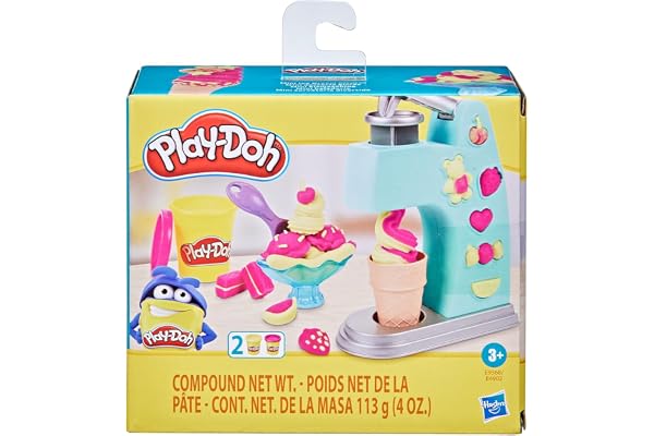 Play-Doh, Massinha de Modelar Infantil, Mini Sorveteria Divertida - Conjunto de Brinquedo com Acessórios e 2 Potes - A partir