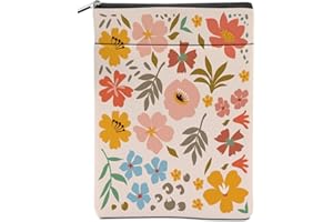 DHKG Colorful Floral Botanical Book Sleeve Book Accessories Book Cover Book Protector Christmas Birthday Boss Day Book Lovers Gifts Bookish Book Club Gifts for Readers Women Librarian Coworker Aunt