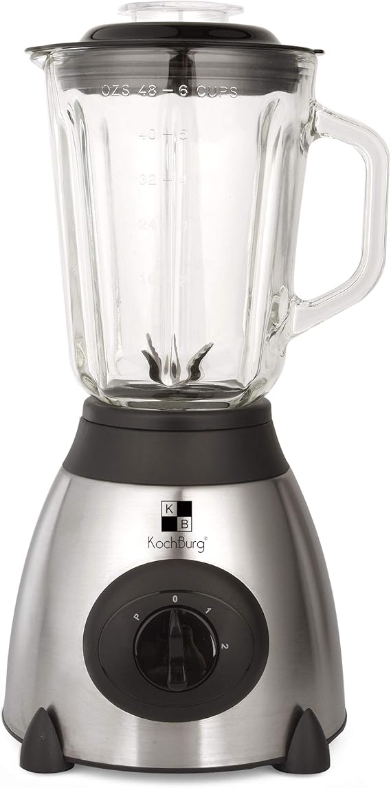 Amazon.de KochBurg© Glas Standmixer Edelstahl 800 Watt Smoothie Mixer
