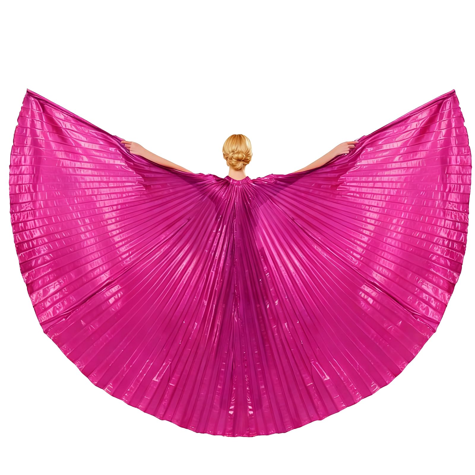 Baisdan Angel Isis Wings (Wings + Stick+ Carrying Bag) Egyptian Belly Dance Carnival Costumes Butterfly Wings Rose red