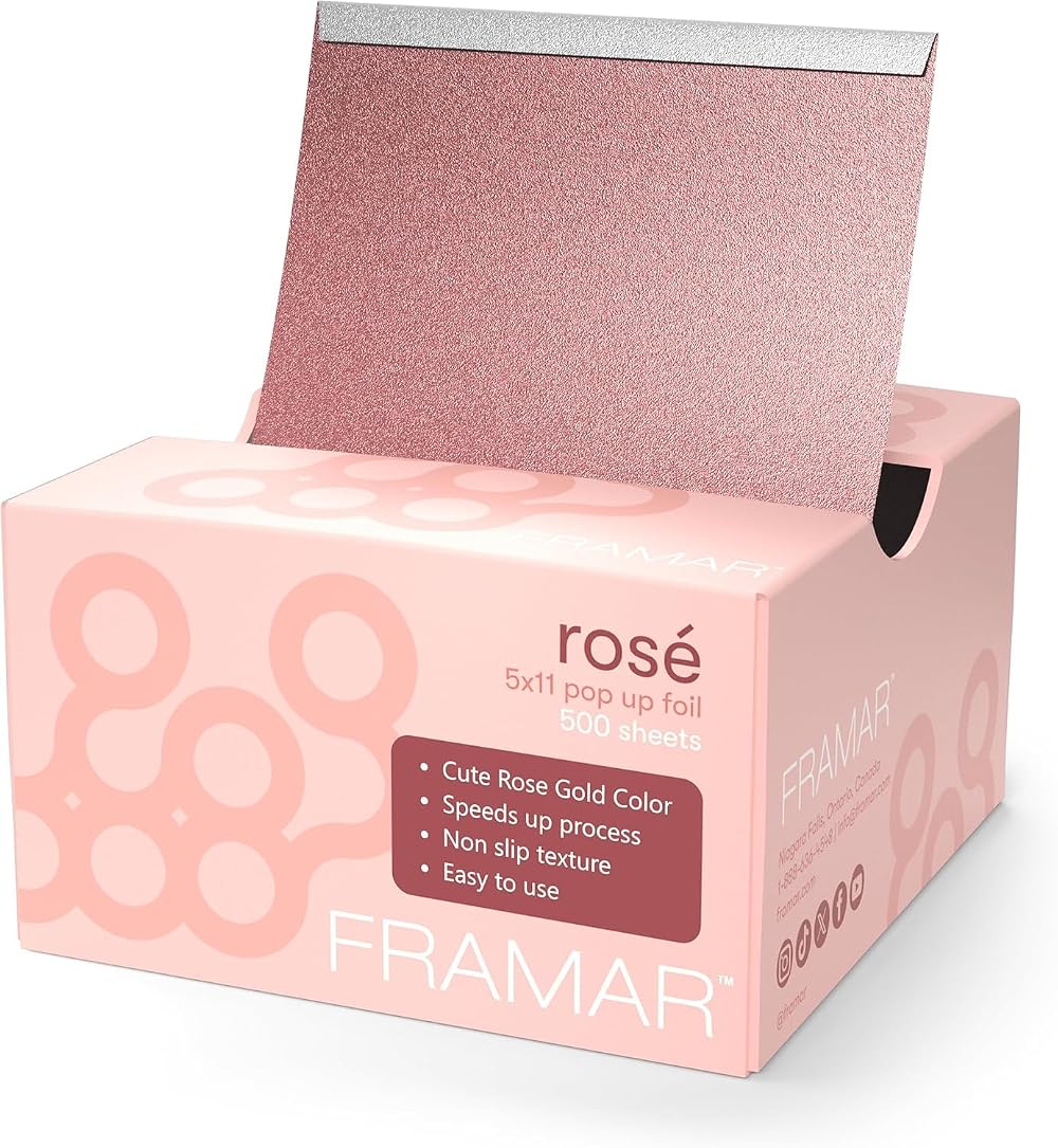 FRAMAR Rose Embossed Pop Up Hair Foil 500 Sheets Highlighting Foils