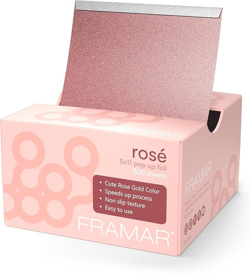 FRAMAR Rose Embossed Pop Up Hair Foil 500 Sheets Highlighting Foils