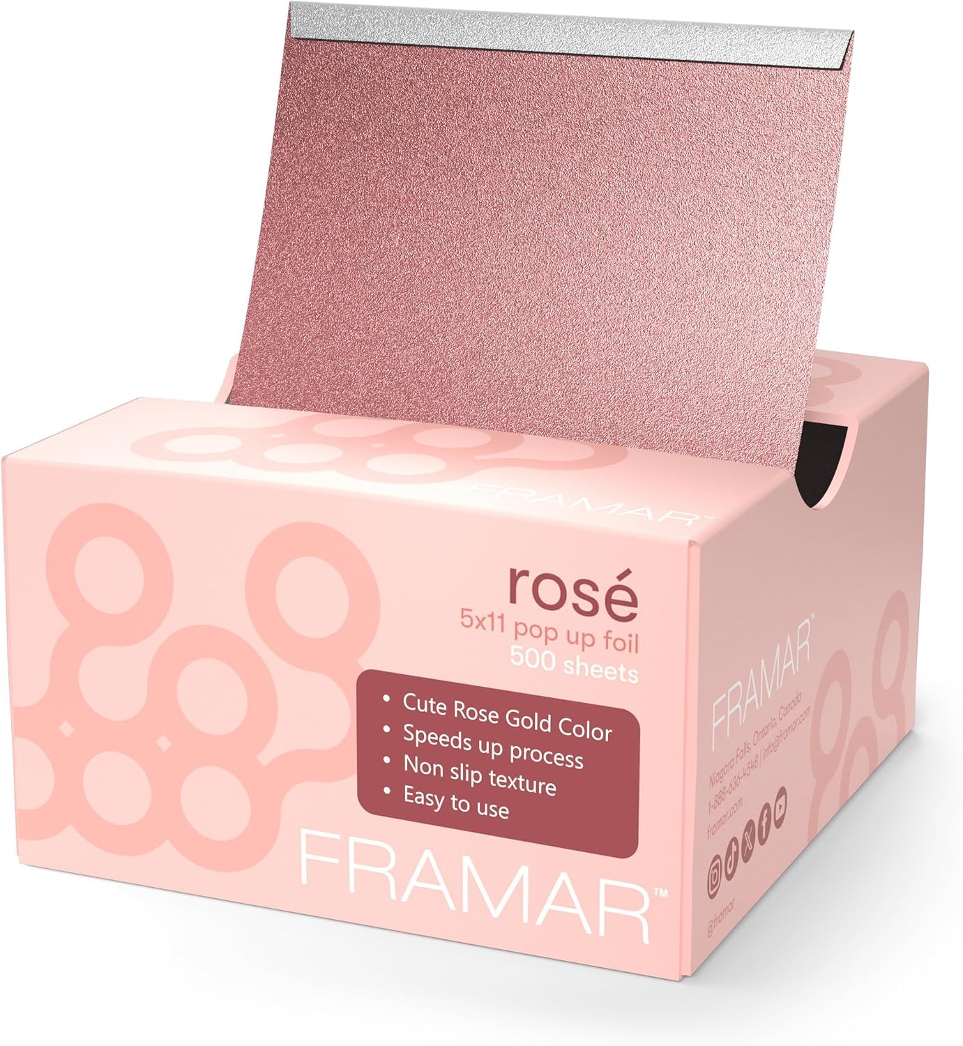 FRAMAR Rose Embossed Pop Up Hair Foil, Hair Foils for Highlighting, Hairdressing Foil for Hair, Highlighting Foil Sheets, Hair Foils for Colouring – 500 Sheets