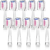 Compatible with Seago SG513/SG977/SGEK6/DT-K6 Electric Toothbrush Replacement Brush Heads,for Seago Kids Electric Toothbrush 3+Years with dust Cover,10 Pack (Pink, Medium)