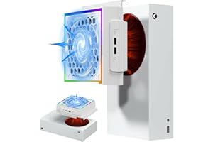 RTTACRTT Cooling Fan for Xbox Series S with RGB Lighting, Low Noise 3-Stage Adjustable Speed High-Performance Cooling System, 3 Speed 1500/1750/2000RPM (140MM), 7 Light Mode with 3.0 Port Cooler Fan