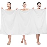 American Soft Linen 35x70 Jumbo Large Bath Towel, 600 GSM 100% Cotton Turkish Bath Sheet, Oversized Luxury Bath Towel for Bathroom Beach and Pool, White