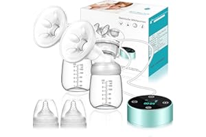 MUOCOBU Electric Breast Pump, Breast Pump Electric Breastfeeding Pump 3 Modes 10 Levels Dual Rechargeable Nursing Double Breast Milk Pump Massage with Touchscreen LED
