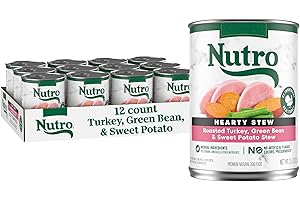 Nutro Hearty Stew Cuts in Gravy Adult Wet Dog Food Turkey Recipe, 12.5 oz Cans (12 Count, Pack of 1)
