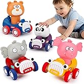AugToy Press and Go Toy Cars for Toddlers 1-3 Push Go Animal Racing Baby Cars Toys Infant 6-12-18 Months Toys for 1 Year Old Boy Girl First Birthday Easter Gift for One 2 Year Old Toddler Toys 1-2 2-3