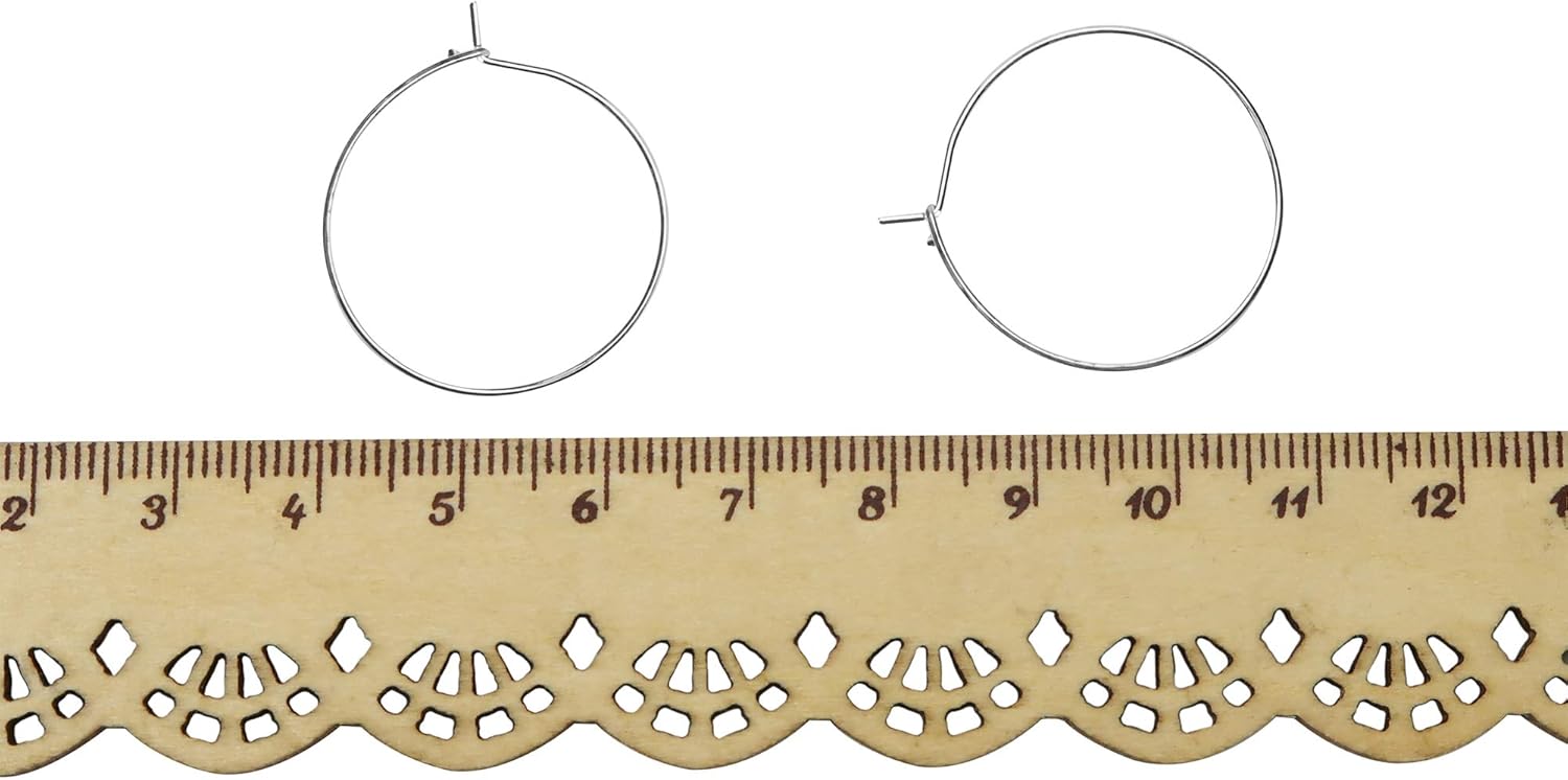 TOAOB 100pcs Wine Glass Charm Rings 25mm Silver Earring Beading Hoop for DIY Jewellery Wine Glass Markers - Image 4