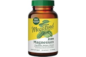 MegaFood Magnesium Glycinate, Citrate & Malate 300mg Supplement - Highly Absorbable Blend to Support Heart, Nerve Health & Relaxation, Triple Magnesium Complex Supplement, 120 Capsules (60 Servings)