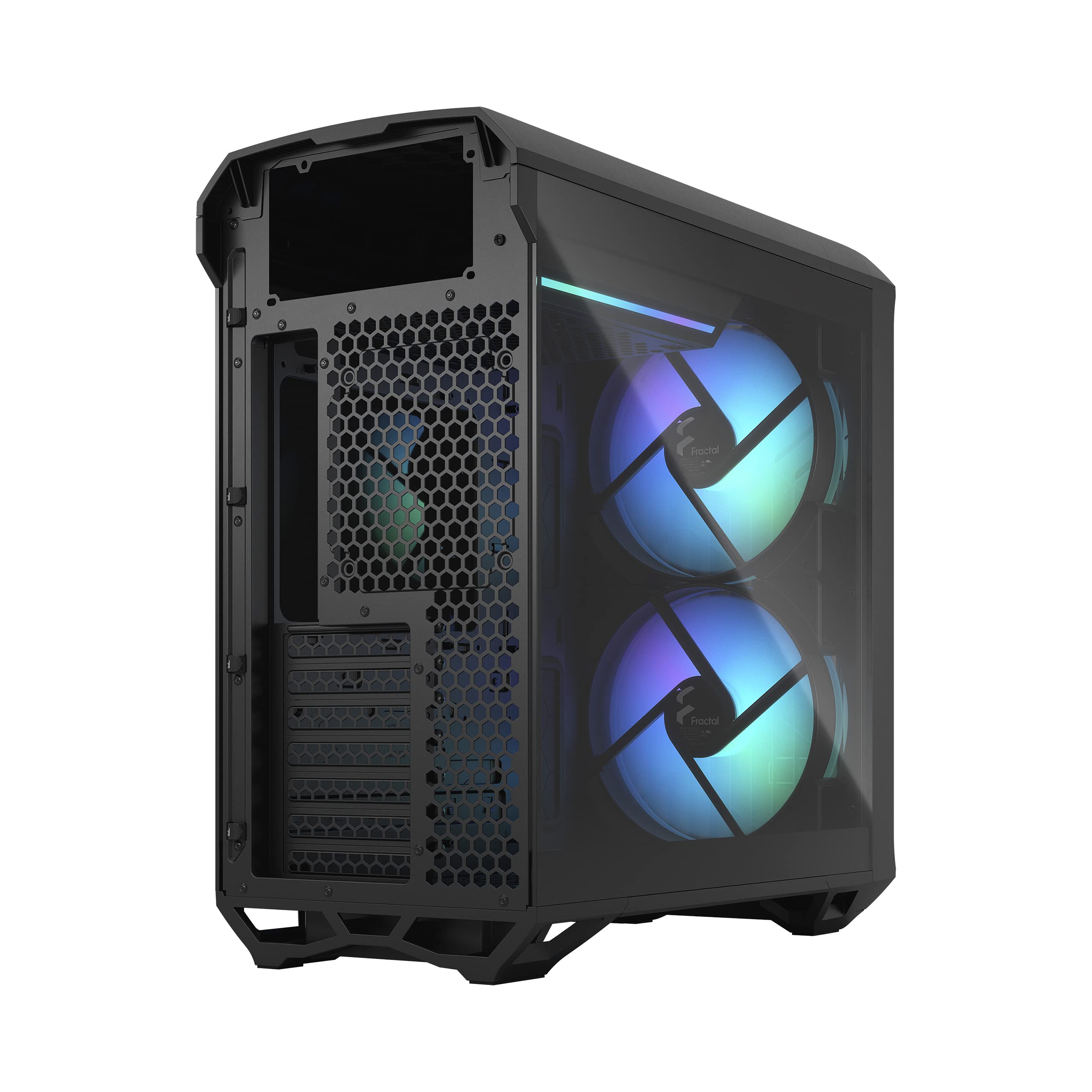 Fractal Design Torrent Compact RGB Black - Light Tint Tempered Glass Side Panels - Open Grille for Maximum air Intake - Two 180mm RGB PWM Fans Included - Type C - ATX Airflow Mid Tower PC Gaming Case