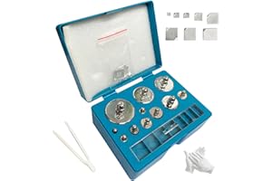 JENSWILL Calibration Weight 19PCs/Set,10mg-200g Total: 501.1g Weights Precision Stainless Balance Scale for Digital Jewellery Scale Lab Educational Science