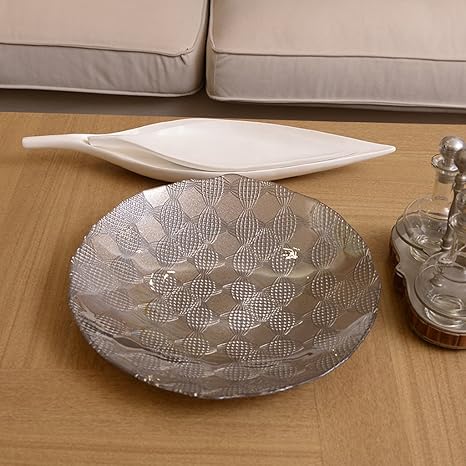 European Style Glass Round Silver Fruit Dish Fruiting Decorative
