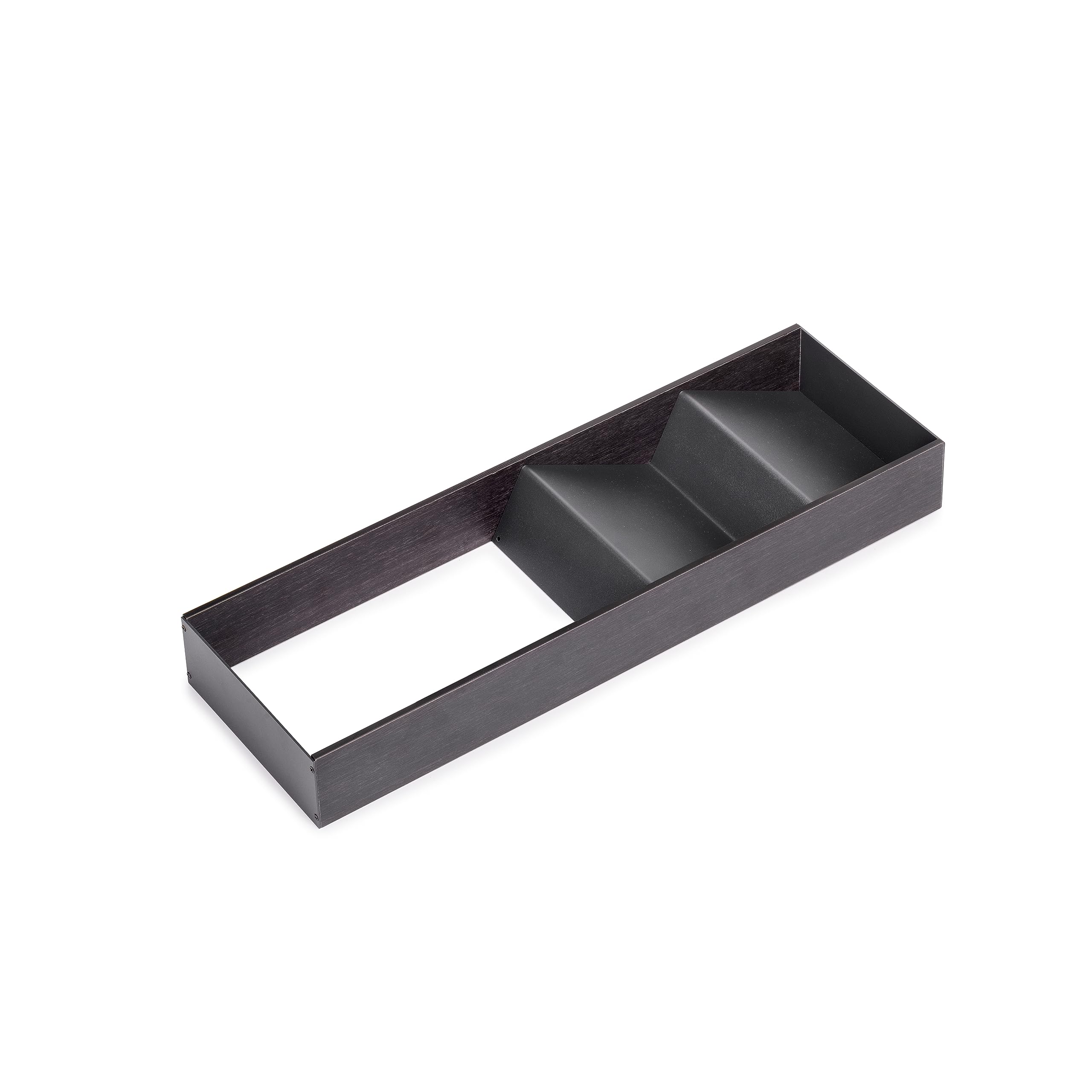 Emuca - Inclined Organizer for Drawer, 150x470 mm (5,9x18,5 inch), Anthracite Grey, Steel and Wood