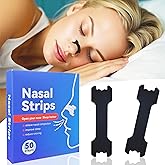 50Pcs Nasal Strips for Snoring, Nose Strips for Breathing, Sweat-Resistant - Improve Sleep, Relief from Nasal Congestion(Black,50)
