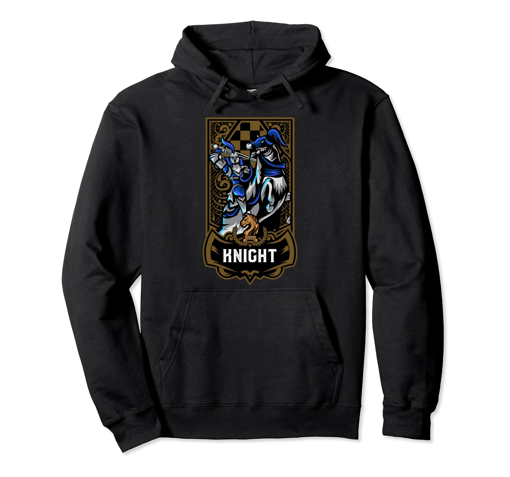 Knight Chess Game Piece Chess Club Players Gambit Blue Team Pullover Hoodie