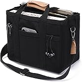 AMXNX Tote Bag for Women Canvas Tote Purses with Compartments Pockets Crossbody Messenger Work Satchel Shoulder Handbags