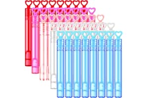 JREHOOR 40 Pack Mini Heart Bubbles for Kids, Assorted Colors Bubble Wand Bulk for Valentine's Day Gift, Wedding Send-Off Supplies Photo Props Guest Favors Birthday Party Goodie Bag Stuffers Outdoor Toys