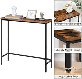 HOOBRO Console Table Slim Hallway Table Rustic Brown Black EBF75XG01 view 7