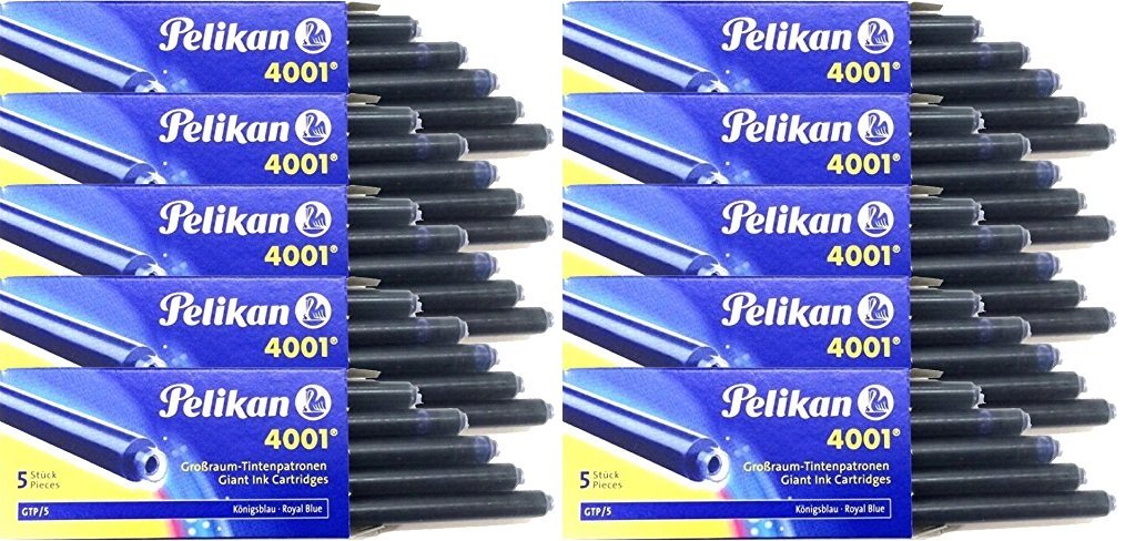 Pack of 5 Pelikan 310748 - Pelikan ink cartridges large, royal blue