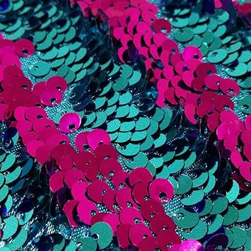 Cortina de Lentejuelas para telón de Fondo, Color Fucsia a Turquesa, 20