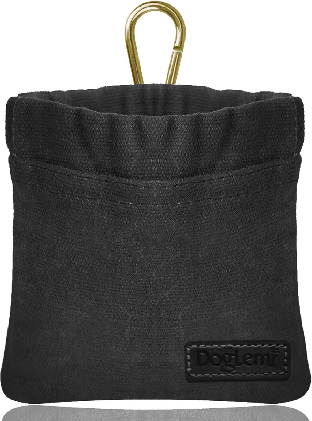 Sheryl&Rain Small Dog Treat Bag Waterproof Training Pouch with Carabiner Black