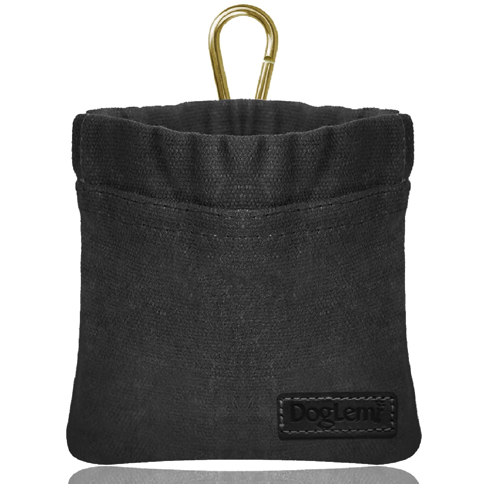 Sheryl&Rain Small Dog Treat Bag, Waterproof Puppy Dog Training Pouch with Closure, Hands-Free Training Dog Treat Pouch, Includes Carabiner, for Pet Puppy Walking, Travel or Outdoor Use (Black)
