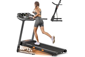 THERUN Incline Treadmill for Running and Walking, 300 lbs Weight Capacity, Wide Belt, 3.0 HP, 18" LED Screen, 2 Layers Shock-Absorbing