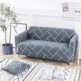 Teynewer 1-Piece Stretch Sofa Cover 3 Seater Grey Grid view 5