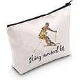 POFULL Skiing Bag Skiing Team Gifts Skiing Survival Kit For Ski Lover Skiing Gift For Enthusiasts Cosmetic Bag