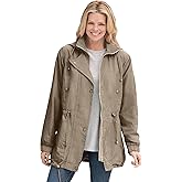 Woman Within Plus Size Fleece-Lined Taslon Anorak