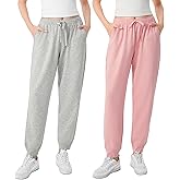 DAVID ARCHY Women's Lounge Pants Cozy Soft Warm Pajama Bottoms Fleece Baggy Joggers with Pockets 2 Pack