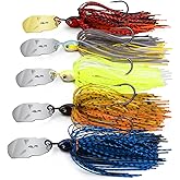 MadBite by KastKing Bladed Jigs Fishing Lures for Bass Fishing | Multi-Color Kits, Irresistible Vibrating Action, Sticky-Sharp Heavy-Wire Needle Point Hooks, Includes Storage Box