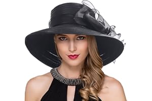 RUPHEDY Women Derby Church Dress Cloche Hat Fascinator Floral Tea Party Wedding Bucket Hat S052