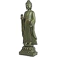 Design Toscano Enlightened One Asian Decor Indoor/Outdoor Garden Statue, 12 inches Wide, 40 inches Tall, Cast Stone Resin, Green Bronze Finish